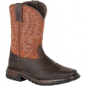 NEW ROCKY kids original ride flx western boots in brown